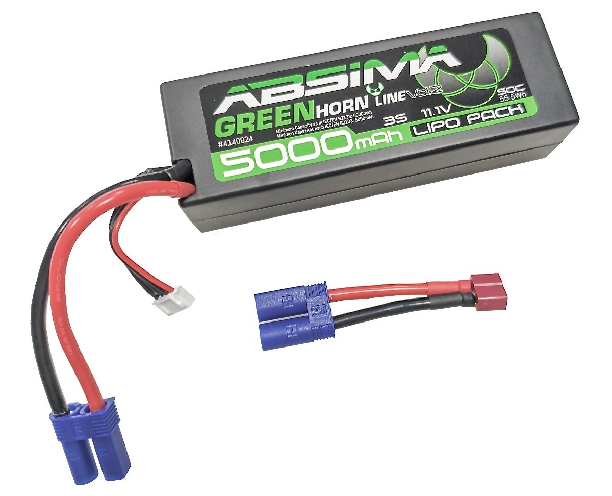 Absima 5000mAh 11.1V 50C 3S LiPo Battery (EC5/T-Plug) #4140024