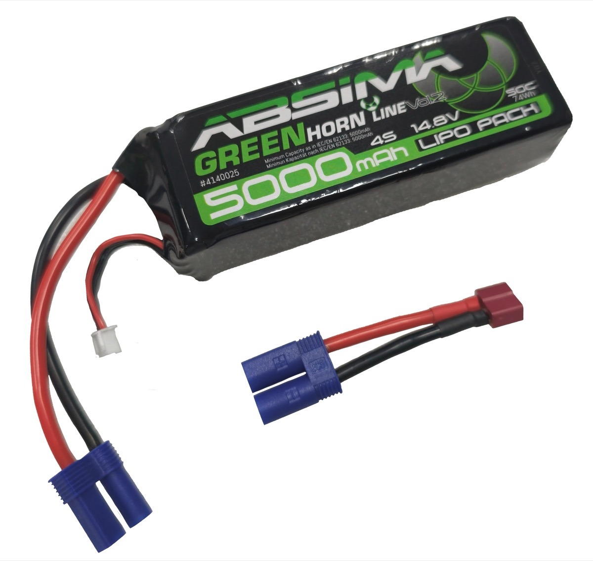 Absima 5000mAh 14.8V 50C 4S LiPo Aku (EC5/T-Plug) #4140025