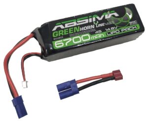 Absima 6700mAh 50C 14.8V 4S LiPo Battery Softcase EC5 | T-Plug