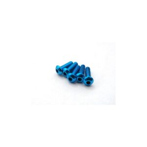Hiro Seiko BHCS M3x10mm screws (5) - Aluminium - Tamiya blue