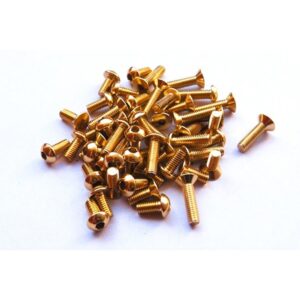 Hiro Seiko BHCS M3x5mm screws (5) - Aluminium - Golden