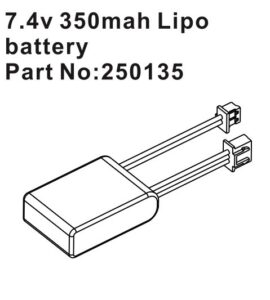 LiPo Battery 350mAh 7.4V 2S #250135 Hobby Plus
