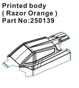 Body Speck-B Printed Lexan Razor Orange #250139 Hobby Plus