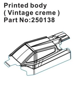 Body Speck-B Printed Lexan Vintega Creme #250138 Hobby Plus