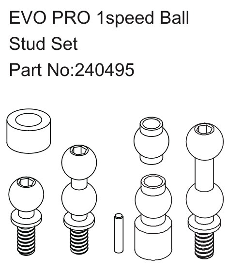 Ball Stud Set Evo Pro 1 Speed #240495 Hobby Plus 1 Ball Stud Set Evo Pro 1 Speed #240495 Hobby Plus