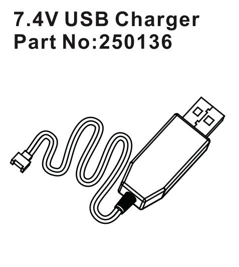 Charger USB 7.4V #250136 Hobby Plus 1 Charger USB 7.4V #250136 Hobby Plus