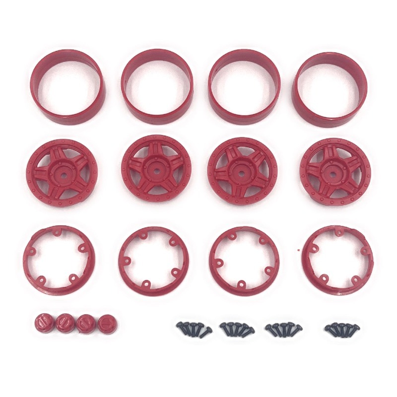Deep Star Bead Lock Wheel 1.2" Red #240503 Hobby Plus 1 Deep Star Bead Lock Wheel 1.2" Red #240503 Hobby Plus