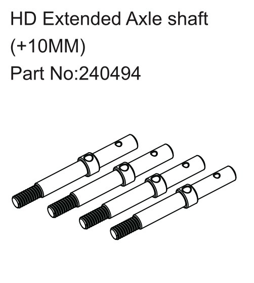 HD Verlängerte Antriebswelle +10 mm Hobby Plus 1 HD Extended Axle shaft +10mm Hobby Plus