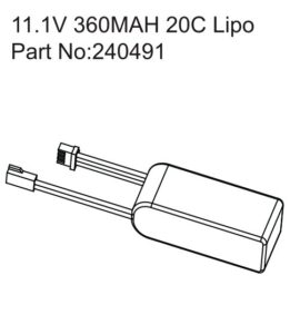 Hobby Plus 360mAh 11.1V 20C 3S Lipo Battery #HPB240491
