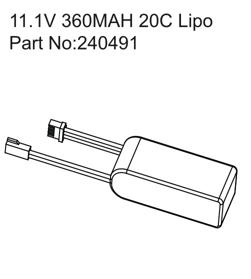 Hobby Plus 360mAh 11.1V 20C 3S Lipo Battery #HPB240491 1 Hobby Plus 360mAh 11.1V 20C 3S Lipo Battery #HPB240491