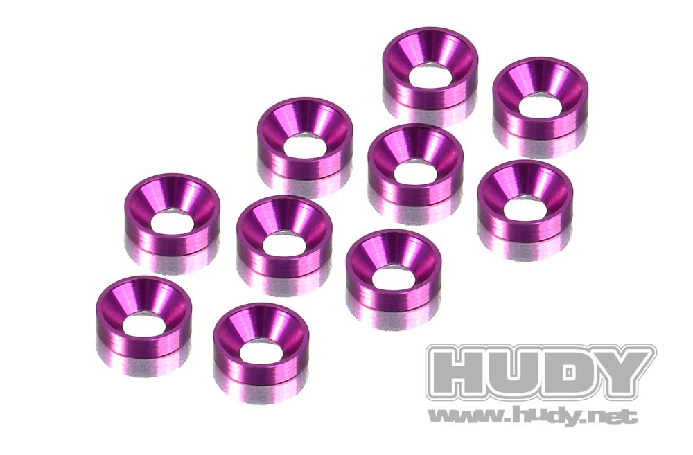 Hudy Alu Countersunk Shim (10) Violet #296510-V 1 Hudy Alu Countersunk Shim (10) Violet #296510-V