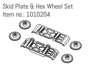 Skid Plate & Hex Wheel Set #240377 Hobby Plus