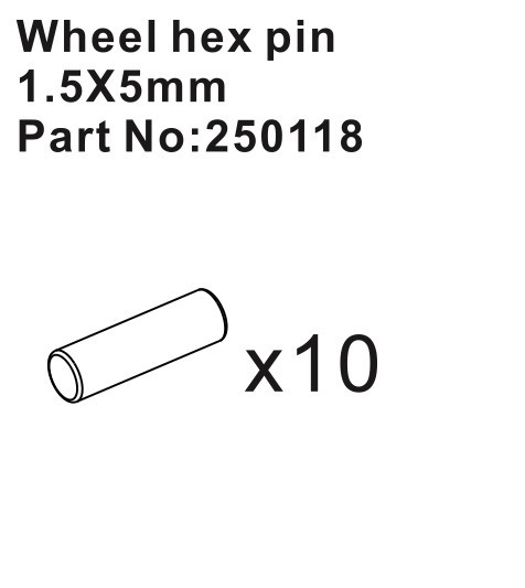 Wheel Hex Pins 1.5x5mm (10) #250118 Hobby Plus 1 Wheel Hex Pins 1.5x5mm (10) #250118 Hobby Plus