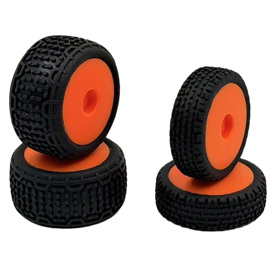 Wheel Set F/R Orange Speck-B #250144 Hobby Plus 1 Wheel Set F/R Orange Speck-B #250144 Hobby Plus