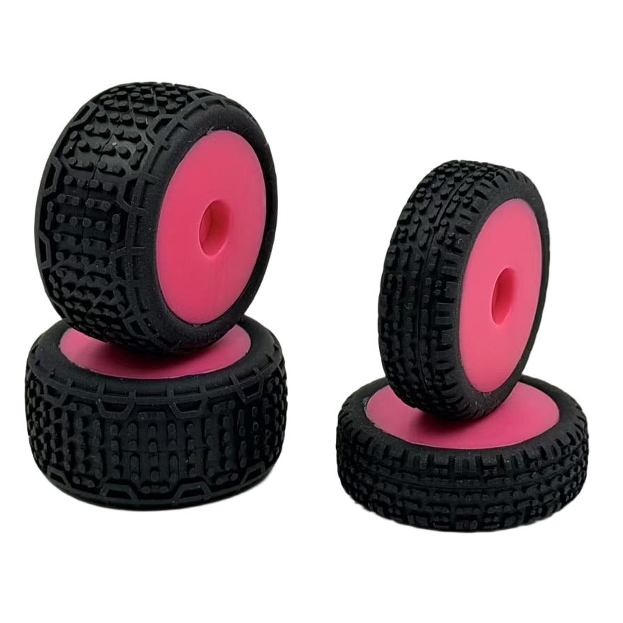 Wheel Set F/R Pink Speck-B #250143 Hobby Plus 1 Wheel Set F/R Pink Speck-B #250143 Hobby Plus