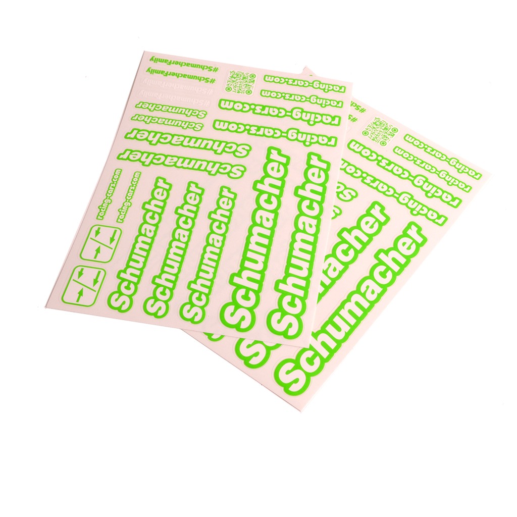 Decal Sheet Neon Green #U8588 Schumacher 1 Decal Sheet Neon Green #U8588 Schumacher