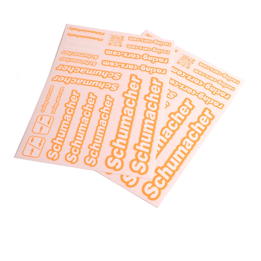 Aufkleberbogen Neon Orange #U8589 Schumacher 1 Decal Sheet Neon Orange #U8589 Schumacher