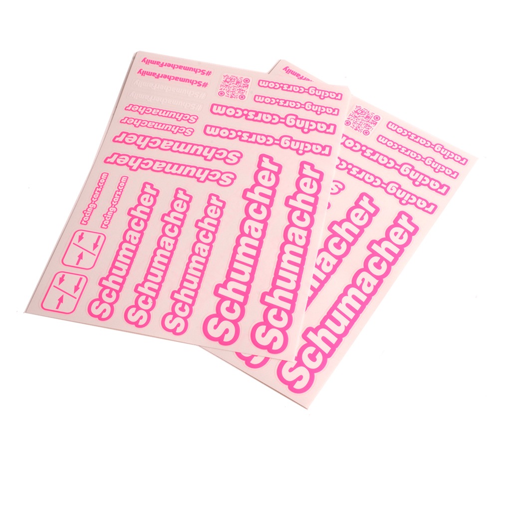 Decal Sheet Neon Pink #U8590 Schumacher 1 Decal Sheet Neon Pink #U8590 Schumacher