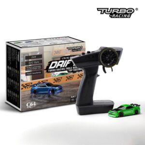 Turbo Racing C64 1:76 scale Micro RC Drift Car Green with green body