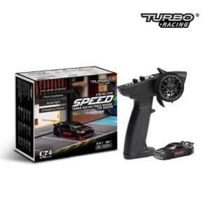 1/76 C74 Turbo Racing Black Micro RTR RC Car #C74-BK