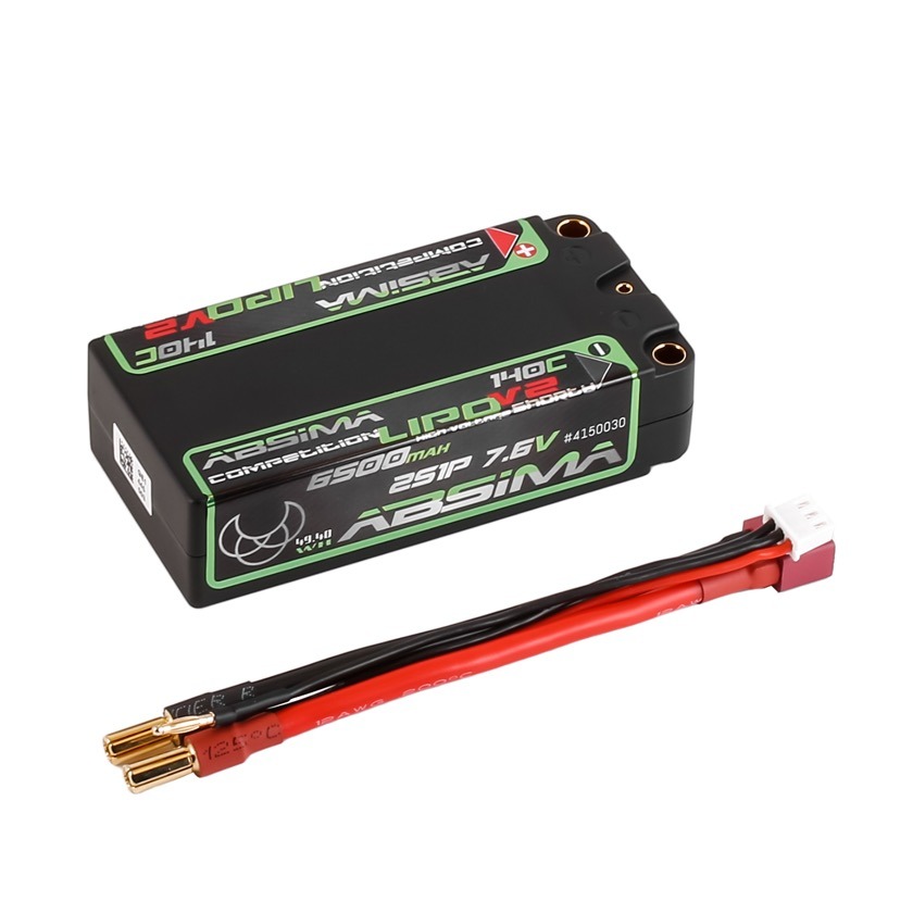 Absima 6500mAh 140C 7.6V 2S Shorty LiPo Battery #4150030