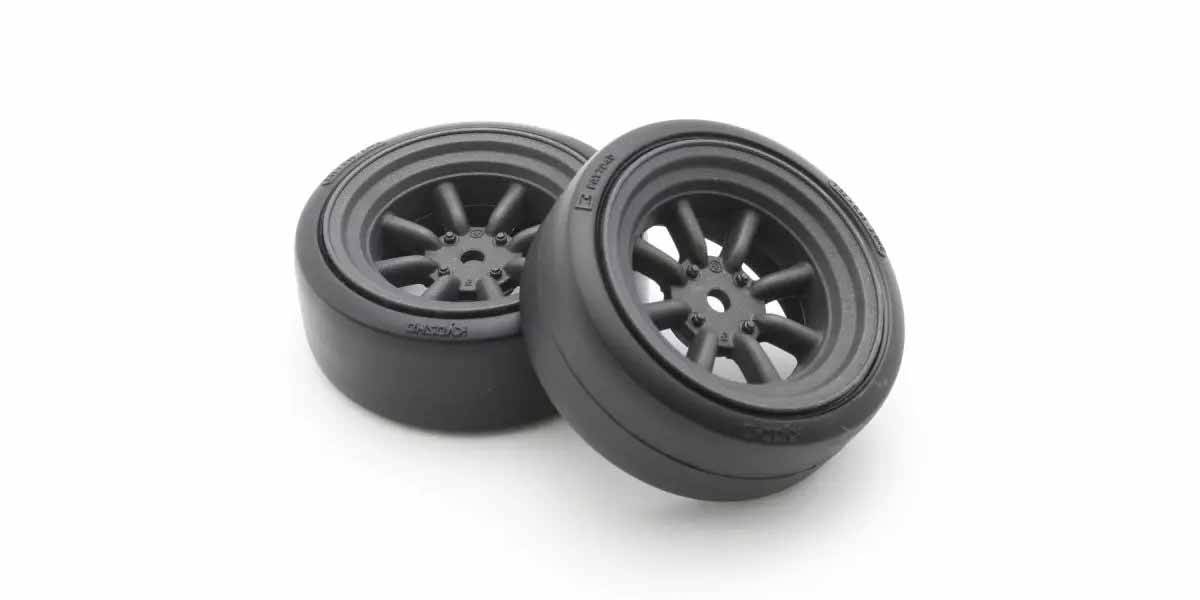 Kyosho Pre-Glued D-Tyres 8S Watanabe Wheel (2) Fazer FZD2 #FATH710BKD