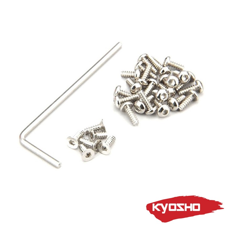 Kyosho Schraubensatz Mini-Z AWD - Linsenkopf-Inbus (Nickel) #MDW020 1 Kyosho Screw Set Mini-Z AWD - Button Hex (Nickel) #MDW020