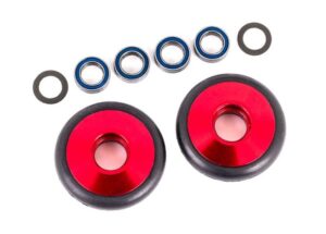 Traxxas Wheelie Bar Wheels & Bearings Alu Red #TRX9461R