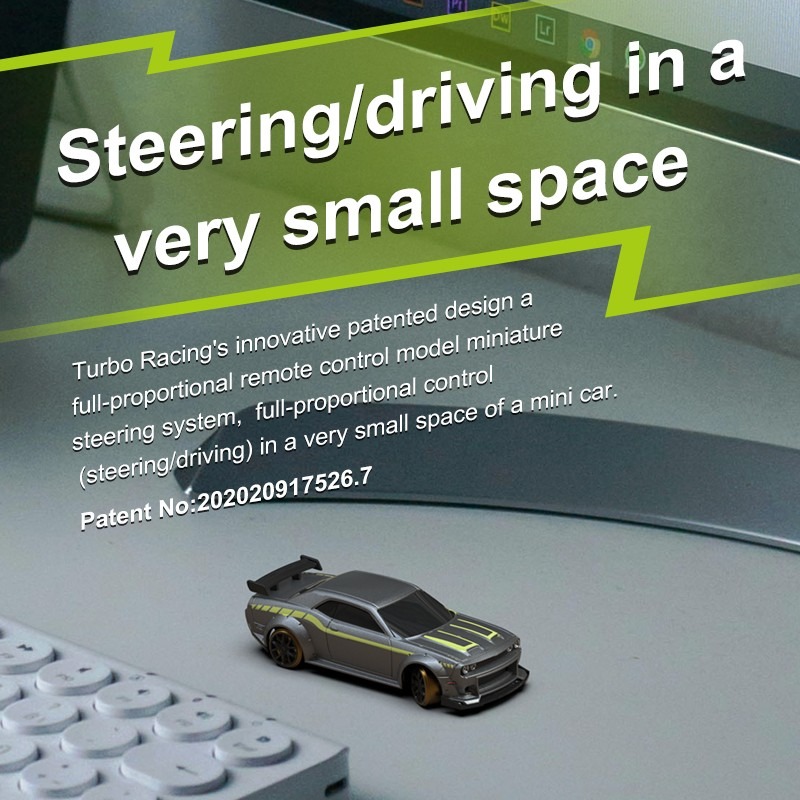 1/76 C65 Turbo Racing Micro RC Drift Car Grey #C65