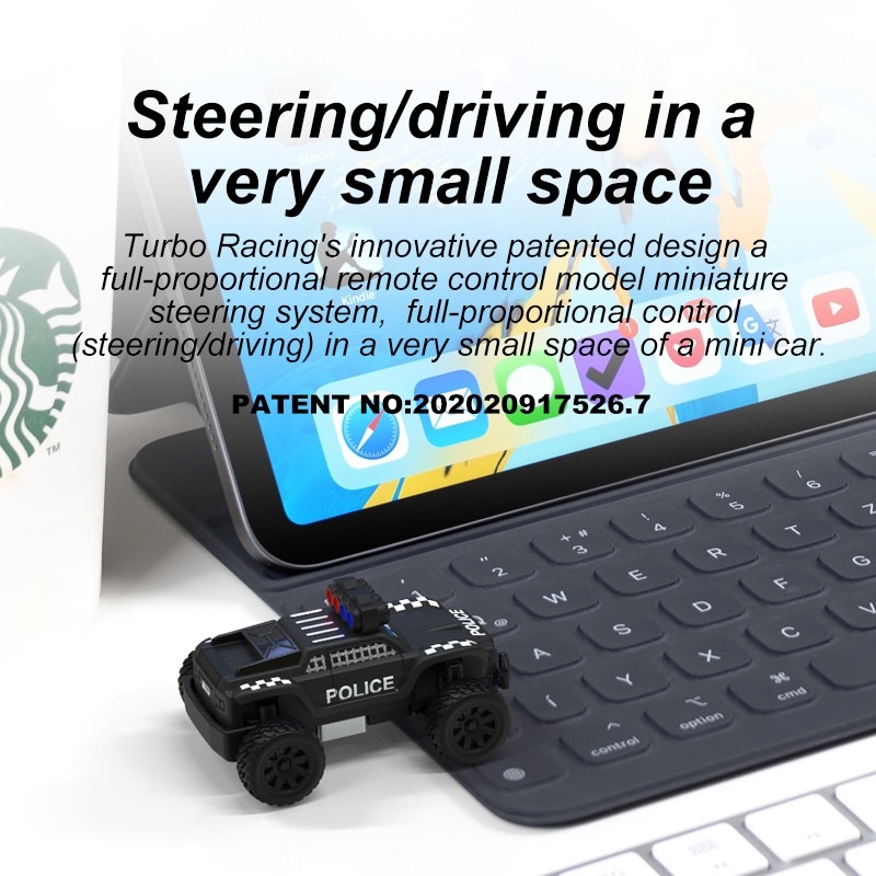 1/76 C81 Turbo Racing RC Mini Offroad Police Car #C82