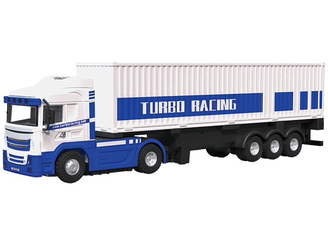 1/76 Turbo Racing Semi-Truck with Trailer RTR White #C50-WH