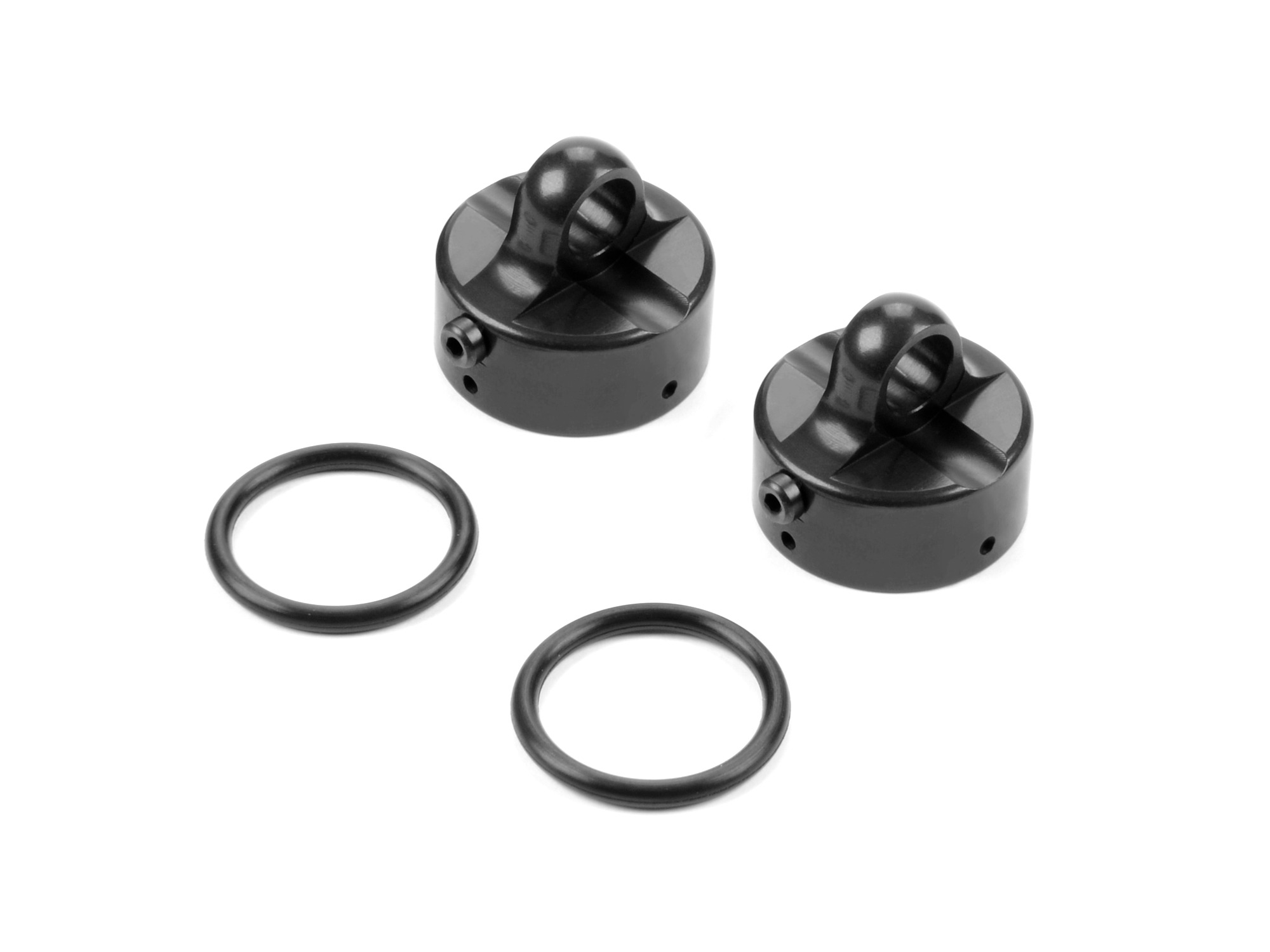 Xray-iskunvaimentimen korkkimutteri, tuuletusreikä, alumiini, musta pinnoite (2) V2 #358054-K 1 Xray Shock Cap Nut Vent Hole Alu Black Coated (2) V2 #358054-K