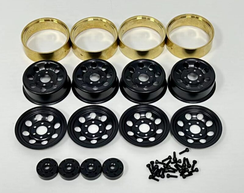 1.2" Steel Bead Lock Wheels - black (4) - Hobby Plus 240298