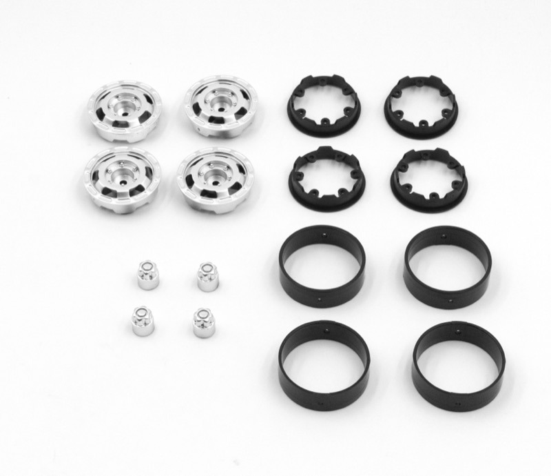 CR-18P Truck 1.2" Bead Lock Wheels - Silver - Hobby Plus 240459