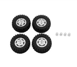 CR-18P Truck Wheel/ Tire Set - Silver - Hobby Plus 240460