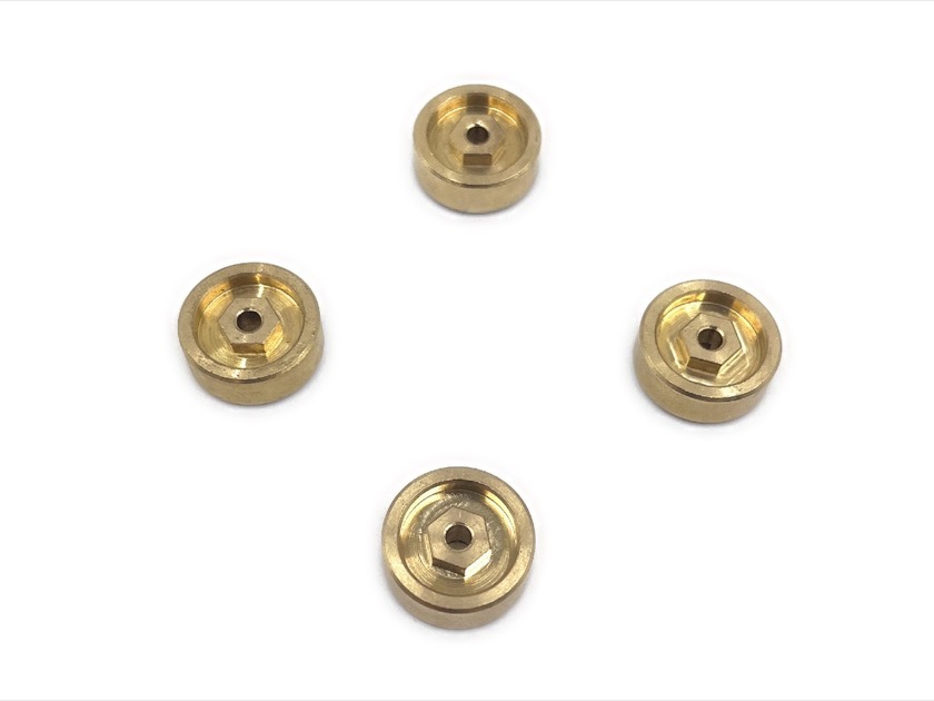 Optional Machine Brass Wheel Hex - Hobby Plus 240511