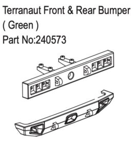 Terranaut Front & Rear Bumper - Green - Hobby Plus 240573