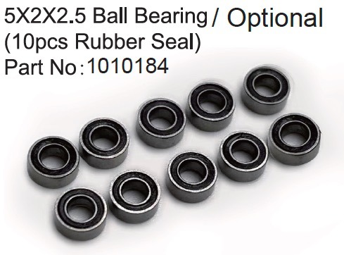 Ball Bearing 2x5x2.5mm 2xRS (10 pcs) - Hobby Plus 240366 1 Ball Bearing 2x5x2.5mm 2xRS (10 pcs) - Hobby Plus 240366