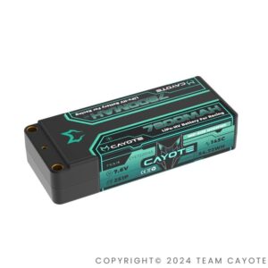 Cayote 7200mAh 145C 7.6V 2S Lipo Battery Mid Size (Shorty)