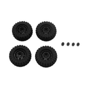 CR-18P Truck Wheel/ Tire Set - Black - Hobby Plus 240443