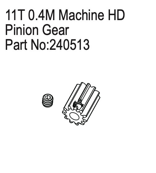 Machined HD Pinion Gear, 11T 0.4M - Hobby Plus 240513 1 Machined HD Pinion Gear, 11T 0.4M - Hobby Plus 240513