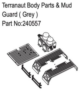 Terranaut Body Parts & Mud Guard - Grey - Hobby Plus 240557