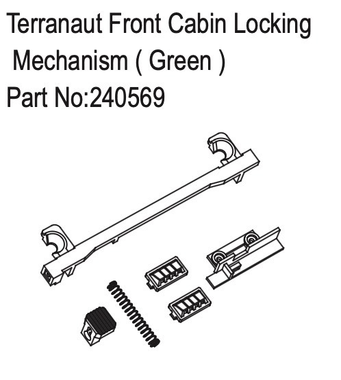 Terranaut Front Cabin Locking Mechanism - Green - Hobby Plus 240569 1 Terranaut Front Cabin Locking Mechanism - Green - Hobby Plus 240569