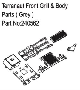 Terranaut Front Grill & Body Parts - Grey - Hobby Plus 240562