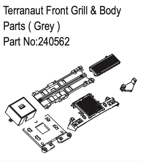 Terranaut Front Grill & Body Parts - Grey - Hobby Plus 240562 1 Terranaut Front Grill & Body Parts - Grey - Hobby Plus 240562