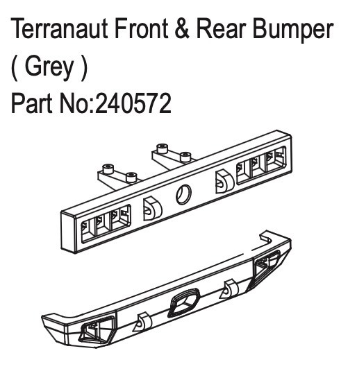 Terranaut Front & Rear Bumper - Grey - Hobby Plus 240572 1 Terranaut Front & Rear Bumper - Grey - Hobby Plus 240572