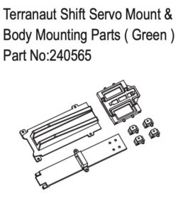 Terranaut Shift Servo Mount & Body Mounting Parts - Green - Hobby Plus 240565