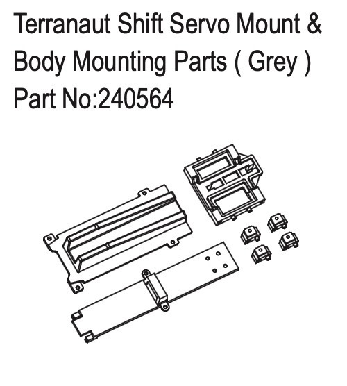 Terranaut Shift Servo Mount & Body Mounting Parts - Grey - Hobby Plus 240564 1 Terranaut Shift Servo Mount & Body Mounting Parts - Grey - Hobby Plus 240564