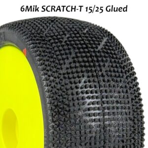 6Mik 1:8 Truggy Rattad Liimitud (2) - SCRATCH-T 15/25 - Kollane