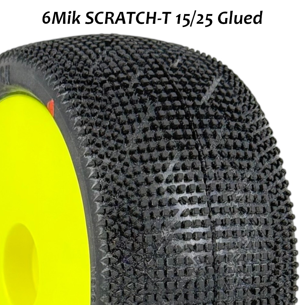 6Mik Scratch-T 15/25 6Mik Scratch-T 15/25 - 1:8 Truggy Pre-Glued Tyres Yellow rims 2 6Mik Scratch-T 15/25 - 1:8 Truggy Pre-Glued Tyres Yellow rims